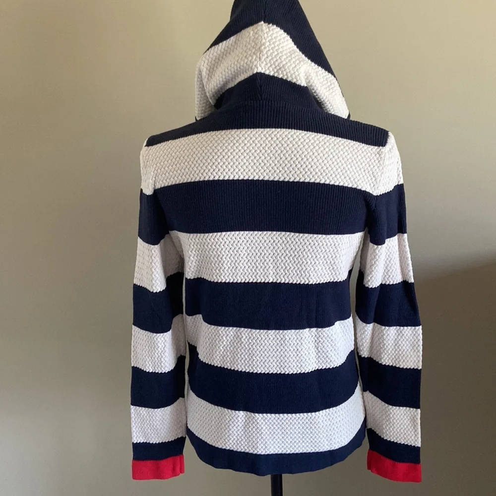 Tommy Hilfiger blue and white hoodie with pockets! Women’s size Medium.  EUC! - Picture 5 of 12
